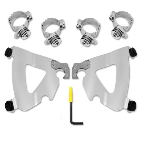 Memphis Shades Road Warrior Trigger Lock Mount Kit For Harley Dyna / Sportster 1973-2021 Polished [Previously Installed]