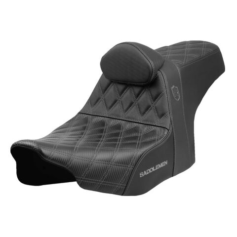 Saddlemen Pro Series SDC Performance Gripper Seat For Harley FLHX / FLTRX 2023-2026 Gray Stitch / Wit... [Open Box]