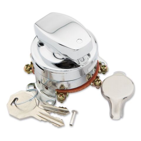 J&P Cycles Heavy-Duty Electronic Ignition Switch For Harley 1936-1995 Chrome [Incomplete]