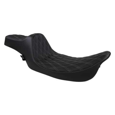 Drag Specialties Predator III Seat For Harley FLHR / FLHX 1997-2007 Double Diamond / Silver Stitch / Extended Reach [Blemished - Good]