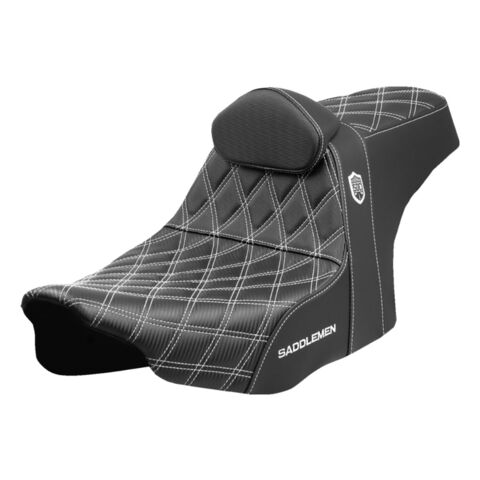 Saddlemen Pro Series SDC Performance Gripper Seat For Harley FLHX / FLTRX 2023-2026 White Stitch / With Backrest [Blemished - Good]