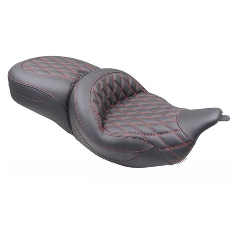 Mustang Super Touring Double Diamond Seat For Harley Touring 2008-2025 Double Diamond / Black Stitch / Without Bac... [Blemished - Very Good]
