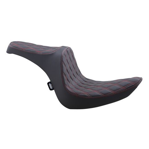 Drag Specialties Predator III Seat For Harley Softail 2006-2017 Double Diamond / Red Stitch [Open Box]