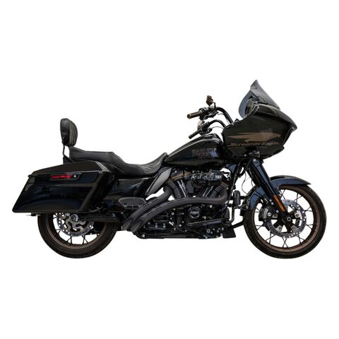 Bassani Sweeper Radial Exhaust System With Heat Shields For Harley Touring 2017-2026 Black Slotted [Open Box]