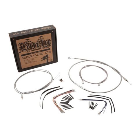 Burly Handlebar Cable Installation Kit For Harley Road King / Glide 2000-2006 Stainless Steel / 14" T... [Open Box]