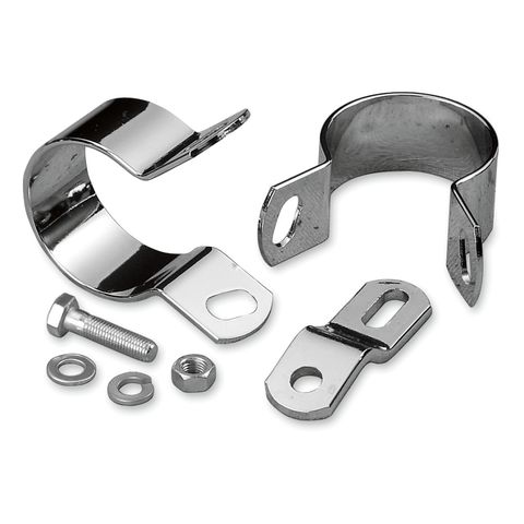 Drag Specialties Midway Exhaust Mounting Kit For Harley Dyna / FXR Chrome [Blemished - Very Good]