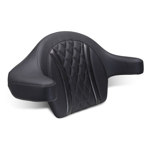 Mustang Deluxe Diamond Extended Arm Wrap-Around Backrest For Harley FLHX / FLTRX 2023-2025 Gunmetal Gray Stitch [Blemished - Good]