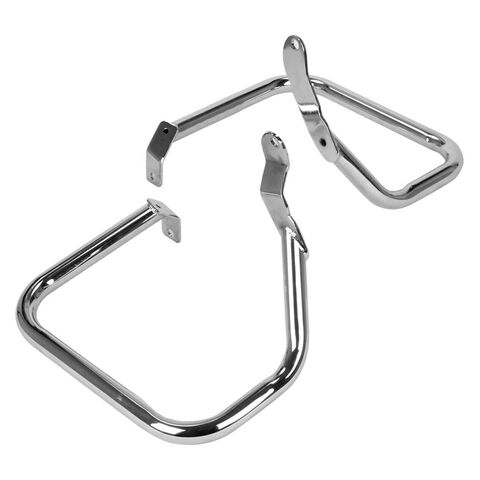 HogWorkz Rear Saddlebag Guards For Harley Softail 2000-2017 Chrome [Previously Installed]