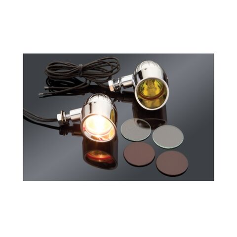 V-Twin Mfg. Grooved Bullet Lights With Turnable Visors [Previously Installed]