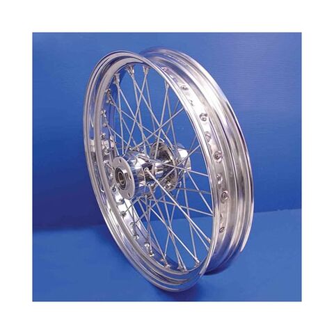 V-Twin Mfg. Replica 40 Spoke Chrome Front Wheel For Harley FL Softail 2000-2006 16" x 3" / Chrome Spo... [Open Box]