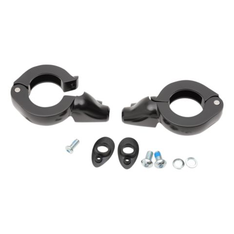 Drag Specialties Fork Mount Turn Signal Clamps 49MM / Black [Blemished - Good]