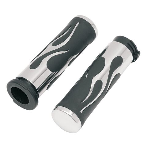 Drag Specialties Flamed Grips For Harley With Dual Cable Throttle [Open Box]