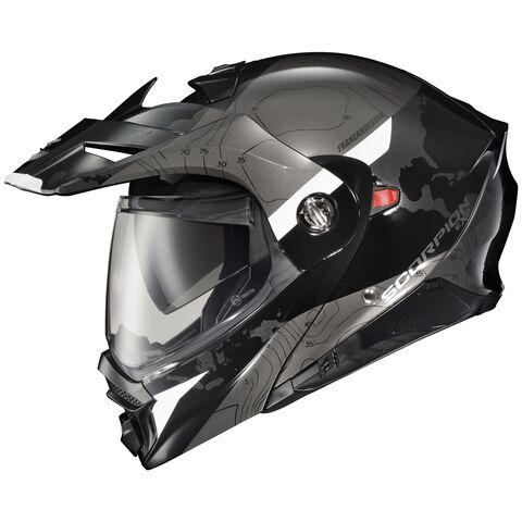 Scorpion EXO-AT960 Topographic Helmet Black/White / 2XL [Blemished - Good]