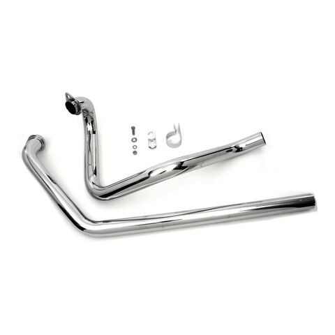 V-Twin Mfg. True Dual Exhaust Header Pipe Set For Harley FL 1970-1984 Chrome [Blemished - Good]