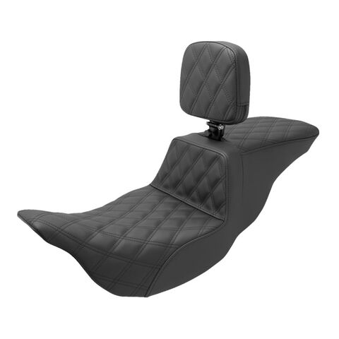 Saddlemen Tour Step-Up LS Lattice Stitch Seat For Harley Touring 2008-2025 Black / Full Lattice Stitc... [Open Box]