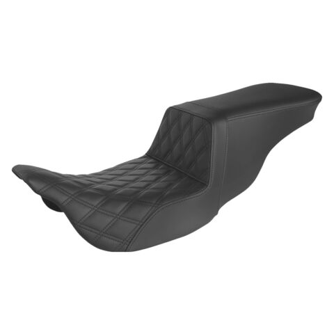 Saddlemen Tour Step-Up LS Lattice Stitch Seat For Harley Touring 2008-2025 Black / Front Lattice Stitch LS [Blemished - Good]