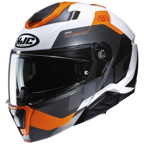 HJC i91 Carst Helmet 2XL / White/Orange [Blemished - Good]