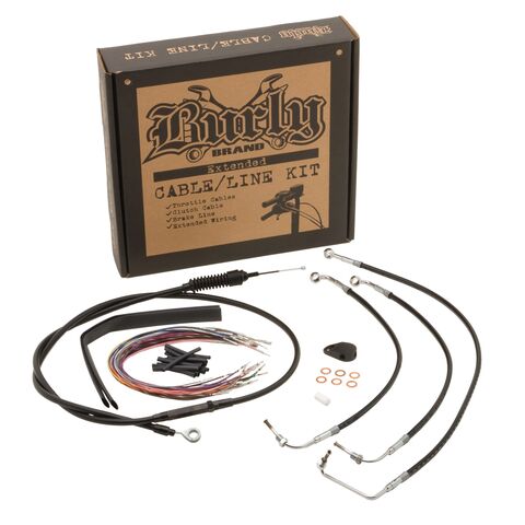 Burly Handlebar Cable Installation Kit For Harley Touring w/ ABS 2017-2020 Black Vinyl / 15" Tall Bar... [Open Box]