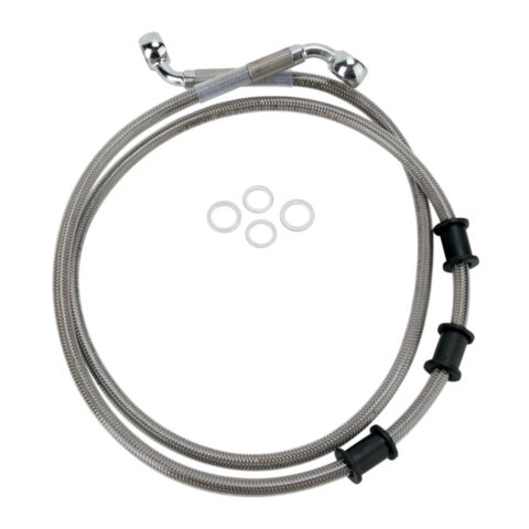 Drag Specialties Extended Front Brake Line Kit For Harley FLSTN / FLS / FLSTF/B 2008-2014 Stainless / +6" [Blemished - Acceptable]