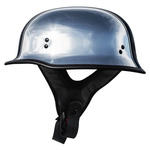 Highway 21 9mm Helmet Chrome w/ Black Stripe / LG [Open Box]