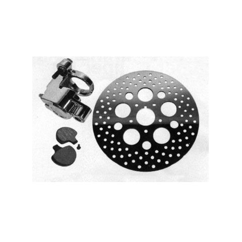V-Twin Mfg. 11-1/2" Chrome Left Side Front Caliper & Rotor Kit For Harley Softail / FXDWG 1984-1999 [Open Box]