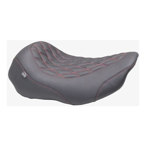 Mustang Wide Tripper Diamond Solo Seat For Harley FLHX / FLTRX 2023-2026 Dark Cherry Stitch / With Backrest [Blemished - Good]