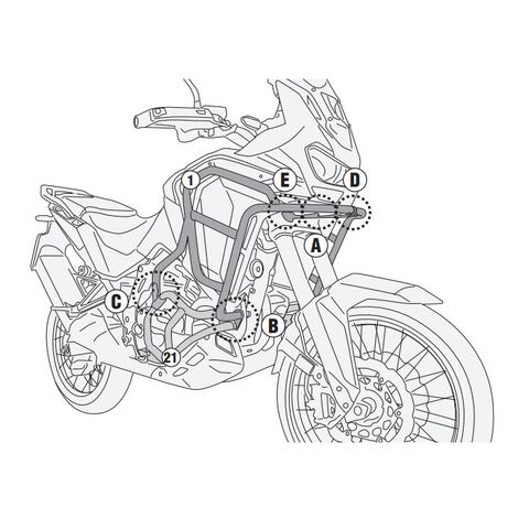 Givi TNH1209 Upper Engine Guards Honda Africa Twin 2024-2026 Black [Open Box]