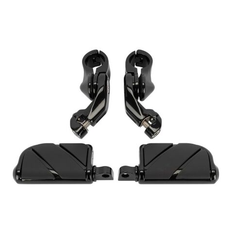 HogWorkz Angled Adjustable Highway Foot Pegs & Clamps Short / 2.5" / Black [Blemished - Very Good] Short / 2.5" ... [Previously Installed]