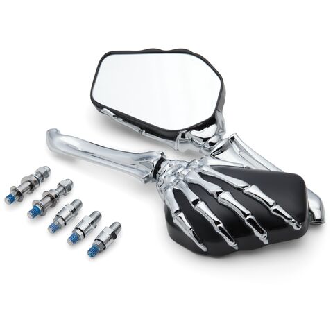 Milwaukee Twins Hand Bone Mirrors Chrome/Black [Blemished - Very Good]