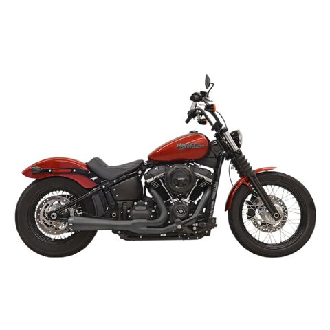Bassani Road Rage 2-Into-1 Exhaust For Harley Softail 2018-2024 Rear Sweeping Headers / Black [Previously Installed]