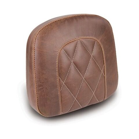 Mustang Sissy Bar Pad for Harley With Medallion Style Sissy Bars Upright Diamond Stitch, Brown / 9" H... [Open Box]