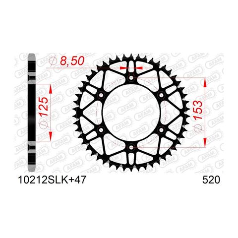 AFAM Self Cleaning Rear Steel Sprocket Honda CRF250R / CRF450R / RX 2009-2025