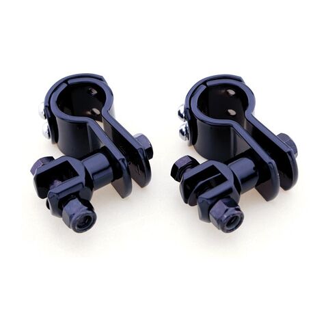 J&P Cycles Universal Clamp On Footpeg Mount Kits 1-1/2" / Black [Previously Installed]