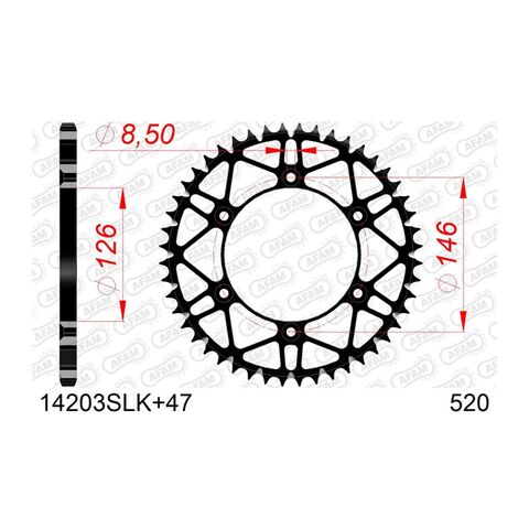 AFAM Self Cleaning Rear Steel Sprocket Suzuki 250cc-450cc