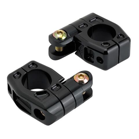 Joker Machine 1.25" Highway Bar Footpeg Mount 1 1/4" Clamp x 1 1/8" Offsset / Black [Open Box]