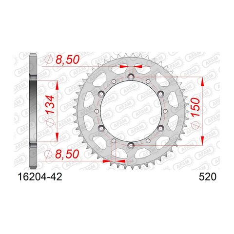 AFAM Standard Rear Steel Sprocket Kawasaki / Suzuki 125cc-650cc