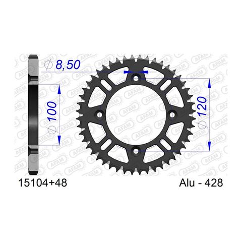 AFAM Rear Aluminum Sprocket Yamaha / Suzuki 80cc-85cc