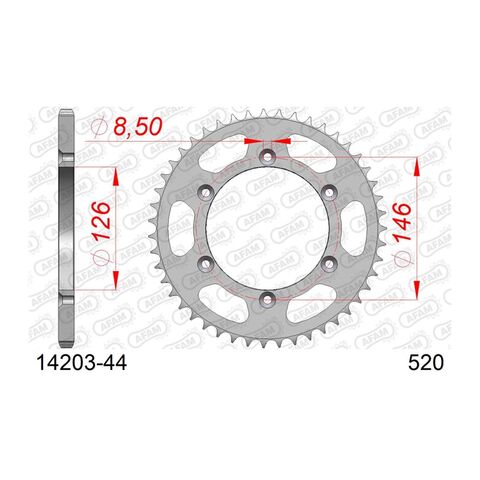 AFAM Standard Rear Steel Sprocket Kawasaki / Suzuki 125cc-400cc