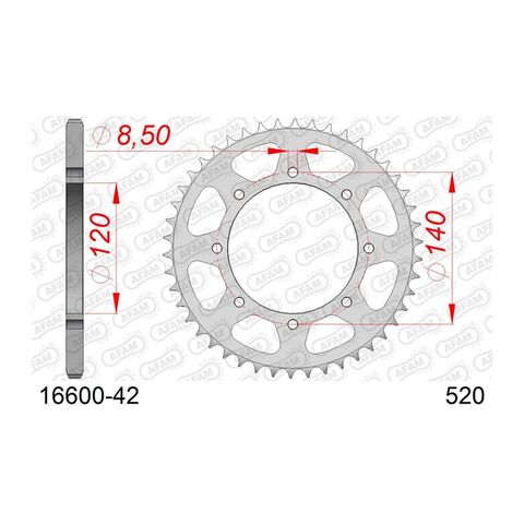 AFAM Standard Rear Steel Sprocket Kawasaki 650cc-800cc