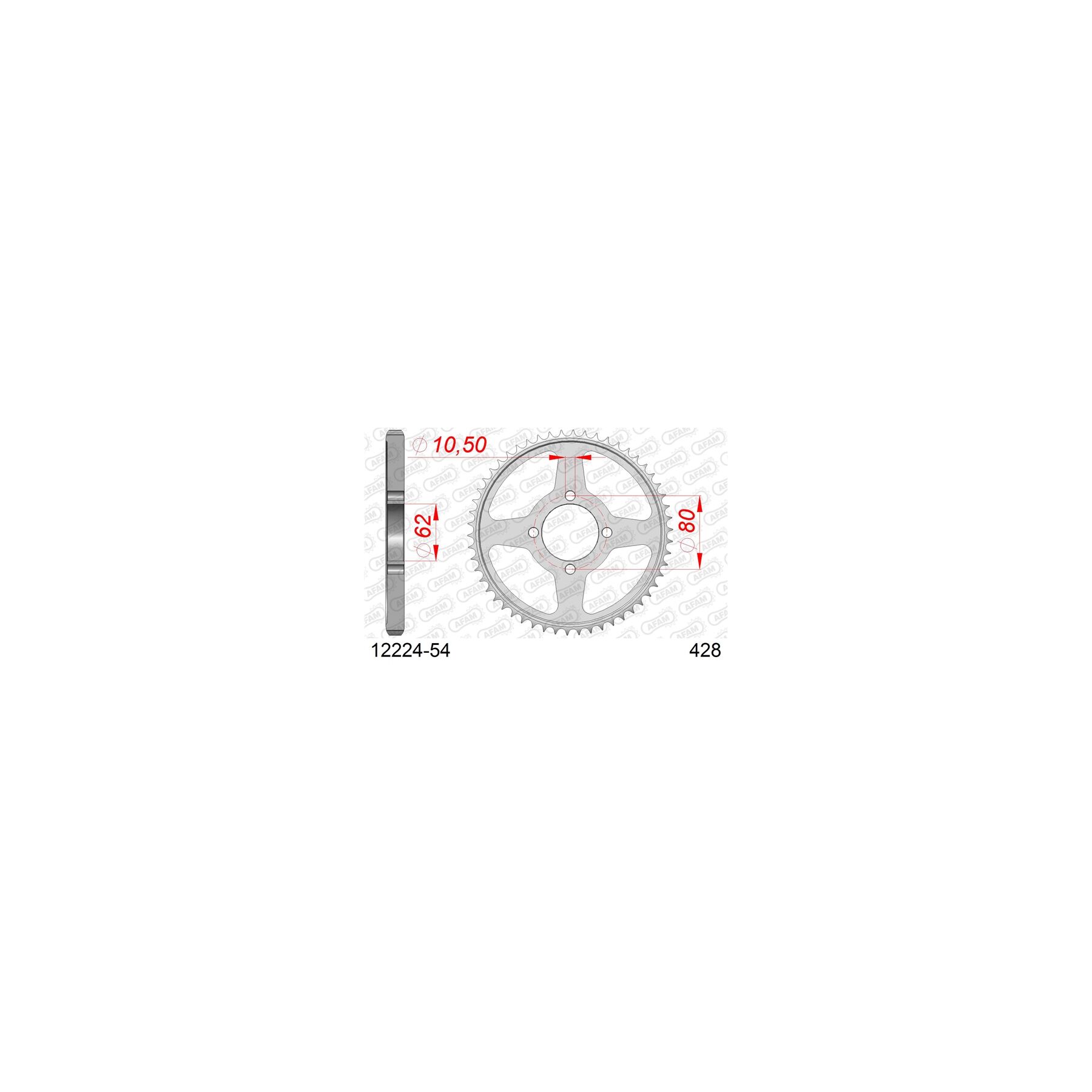 Afam Sprockets AFAM Standard Rear Steel Sprocket Yamaha 125cc - $42.99 at RevZilla