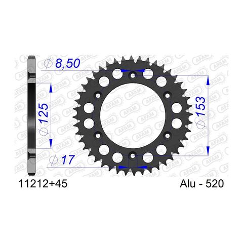 AFAM Rear Aluminum Sprocket Honda 125cc-650cc 1985-2027