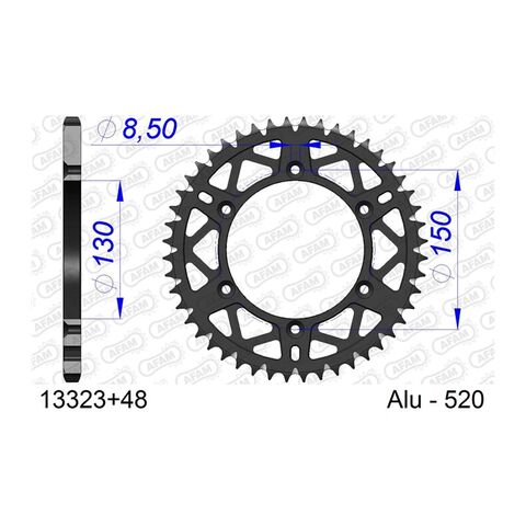 AFAM Rear Aluminum Sprocket Yamaha 125cc-450cc