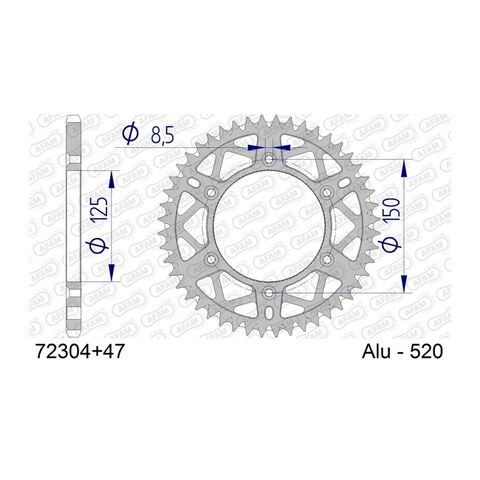 AFAM Rear Aluminum Sprocket CFMoto / KTM / Husqvarna / Gas Gas / Stark / Husaberg / AJP / Triumph 125cc-560cc