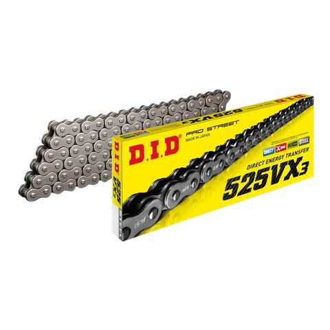 DID 525VX3 X-Ring Chain 110 Links / Rivet Type / Natural [Open Box]