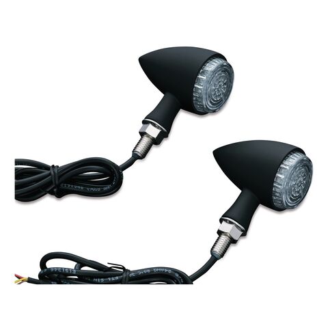 Kuryakyn LED Torpedo Turn Signal Indicator Lights Single Function Amber / Black [Open Box]