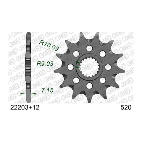 AFAM Self Cleaning Front Sprocket Suzuki / Kawasaki 250cc-400cc 1982-2026