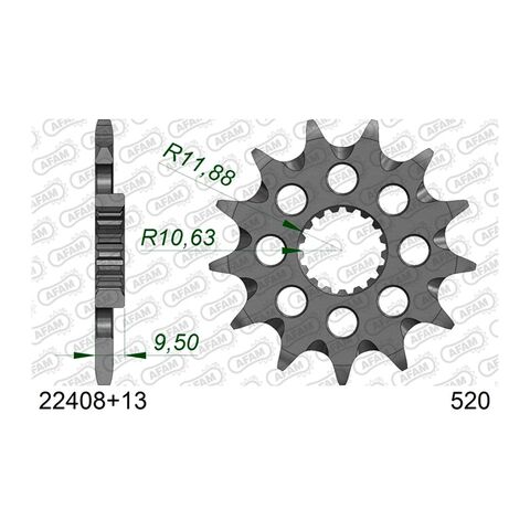 AFAM Self Cleaning Front Sprocket Suzuki RMZ 450 / RMX 450Z 2018-2024