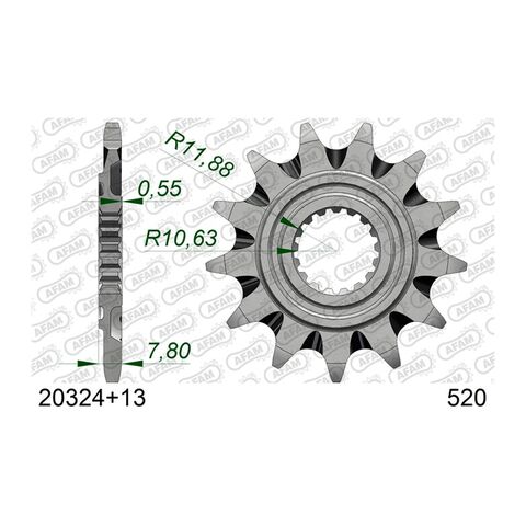 AFAM Self Cleaning Front Sprocket Honda CRF250R / CRF250RX