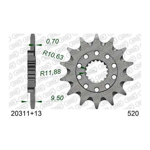 AFAM Self Cleaning Front Sprocket Honda 250cc-450cc