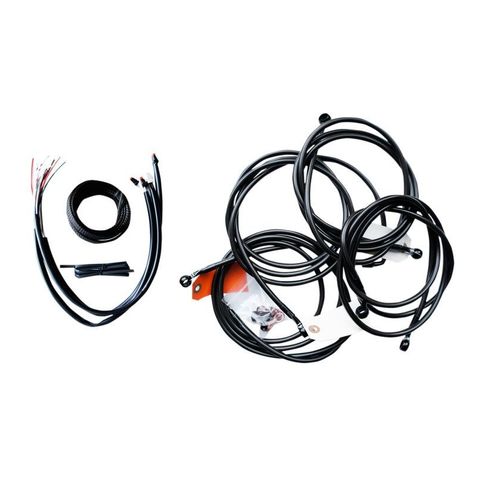 LA Choppers Handlebar Cable Brake Line And Wire Kit For Harley Touring w/ABS 2017-2020 12"-14" Apes / Midnight Stainless [Blemished - Good]